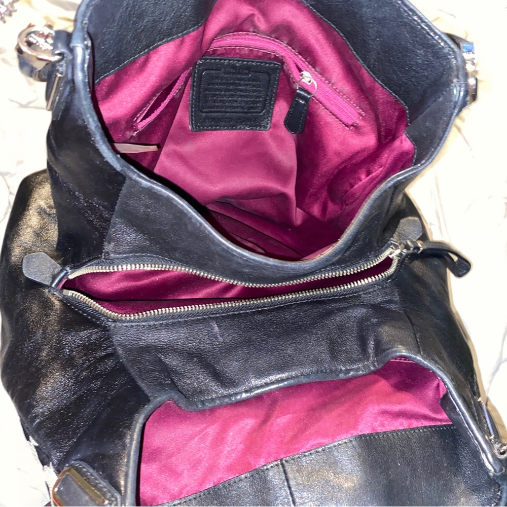 Coach 15x13” 2014 Madison Op Art Phoebe Hobo Shoulder Bag Purse W/2 Tags Metal - Picture 8 of 8